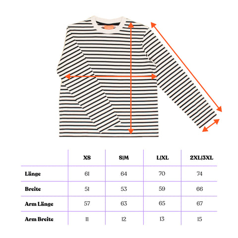 Stripy Langarmshirt | Schwarz/Weiß
