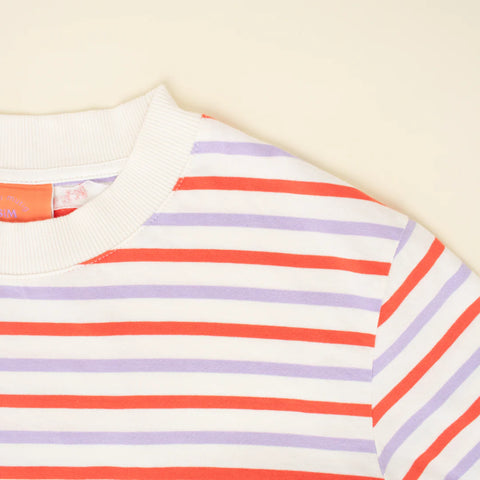 Stripy T-Shirt | Lila/Rot/Weiß