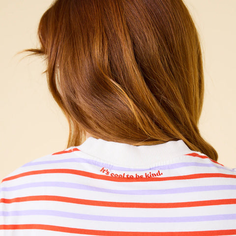 Stripy T-Shirt | Lila/Rot/Weiß