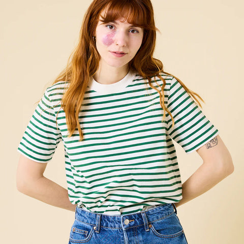 Stripy T-Shirt | Grün/Weiß