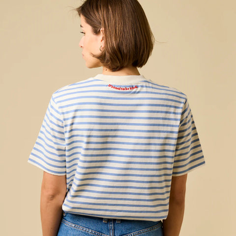 Stripy T-Shirt | Eisblau/Offwhite