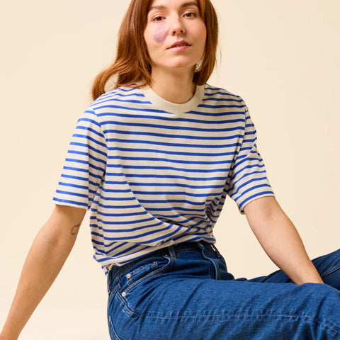 Stripy T-Shirt | Königsblau/Offwhite