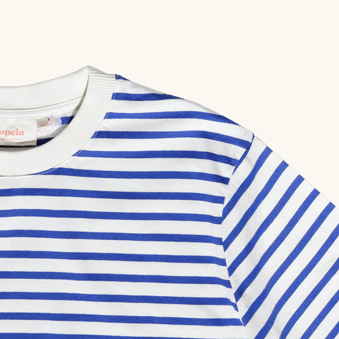 Stripy T-Shirt | Königsblau/Offwhite