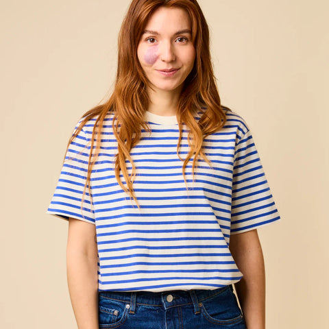 Stripy T-Shirt | Königsblau/Offwhite