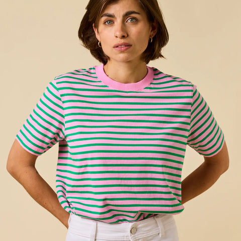 Stripy T-Shirt | Pink/Grün