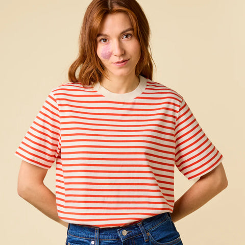 Stripy T-Shirt | Rot/Offwhite