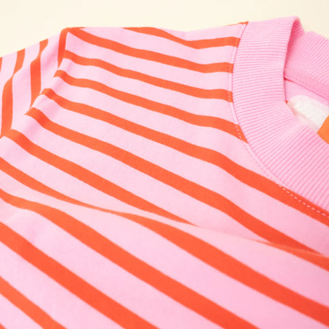 Stripy T-Shirt | Pink/Rot