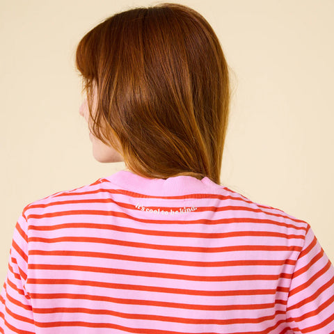 Stripy T-Shirt | Pink/Rot