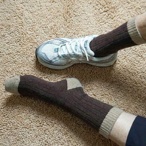 Socken Merinowolle | Braun-Karamell