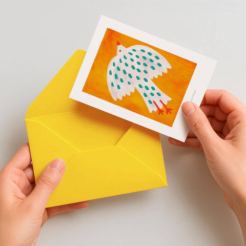 Weißer Vogel | Mini-Kunstdruck A6