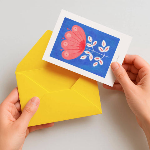 Rosa Blume | Mini-Kunstdruck A6