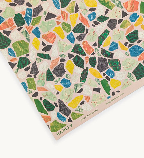Terrazzo Geschenkpapier Rosa