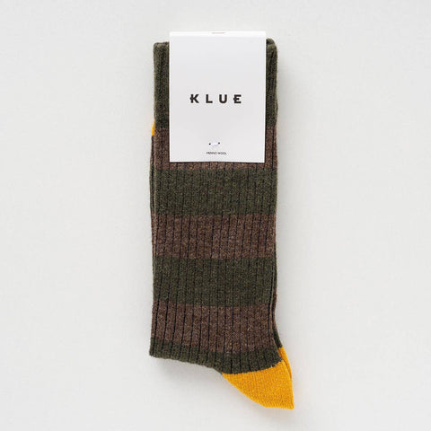 Socken Merinowolle | Khaki-Gelb