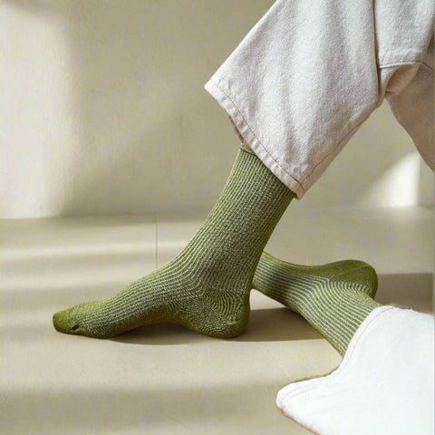 KLUE Glitter-Socken | Olive