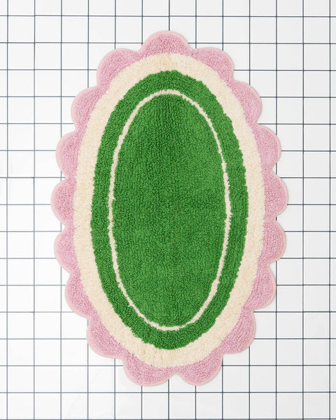 Carmen Badematte: Grün-Rosa