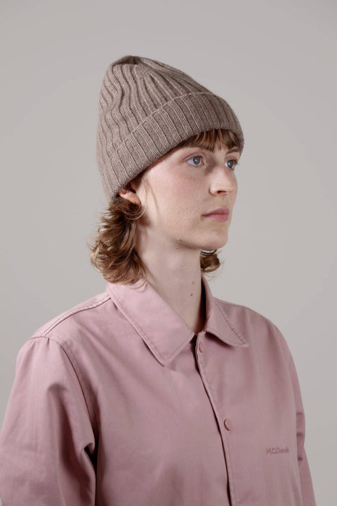 100% Kaschmir Rippstrick-Beanie