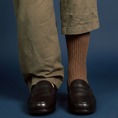 Feine Baumwollsocken Rippstrick