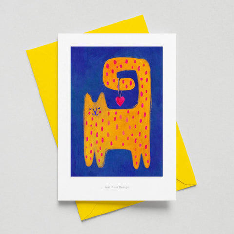 Katze mit Herz | Mini-Kunstdruck A6