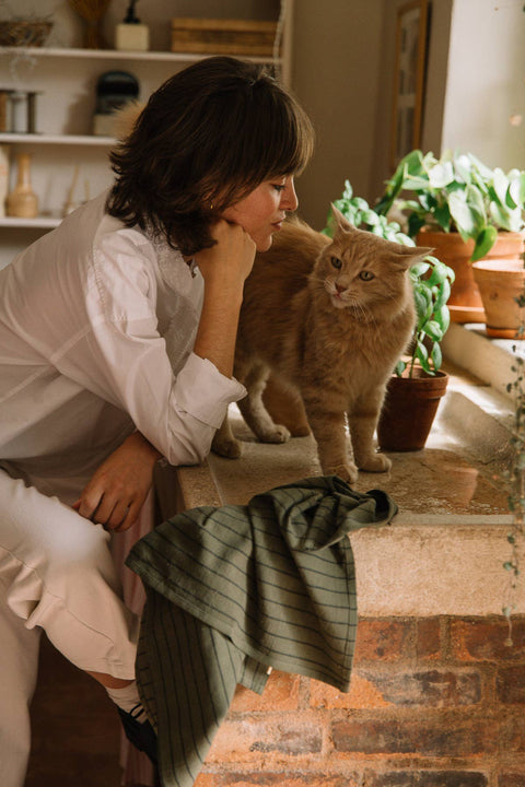 Geschirrtuch mit Streifen