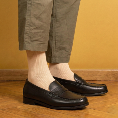 Feine Baumwollsocken Rippstrick