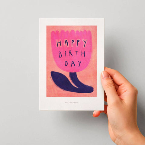 Rosa Tulpe | Mini-Kunstdruck A6
