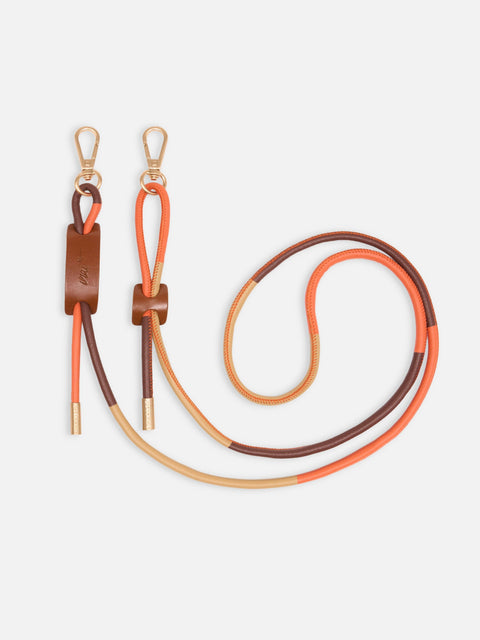 Multiway-Strap Leder / Braun-Orange