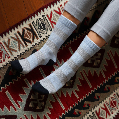 Socken Merinowolle | Blau-Grau