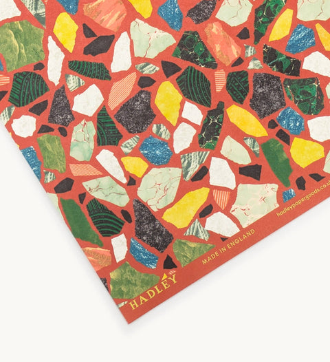 Terrazzo Geschenkpapier Rot