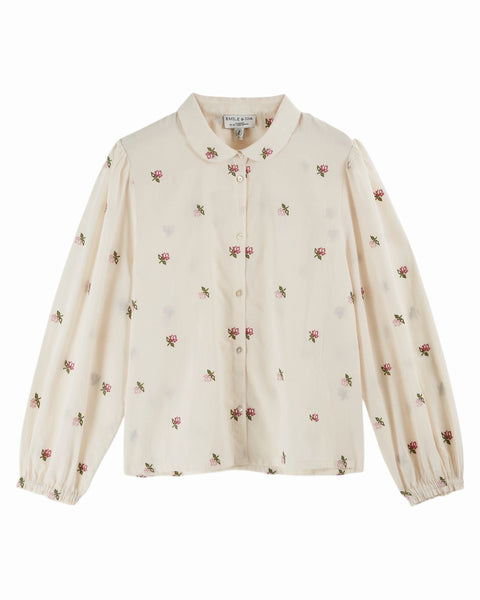 Bluse / Rosenstickerei