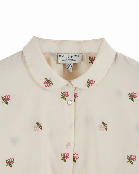 Bluse / Rosenstickerei