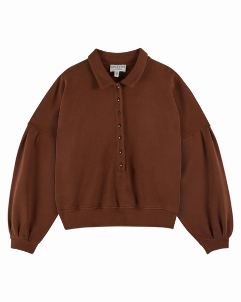 Sweatshirt geknöpft / Braun