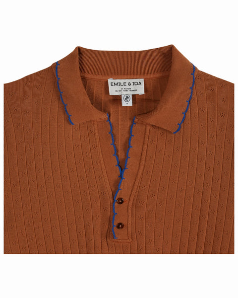 Pointelle Polo / Rust