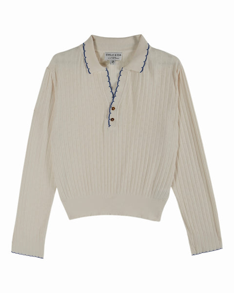 Pointelle Polo / Cream