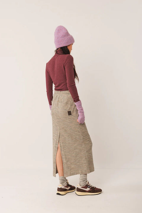 INDI&COLD Rippshirt Rollkragen  / Beere