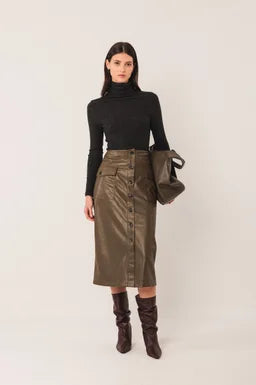 INDI&COLD Rippshirt Rollkragen / Anthrazit