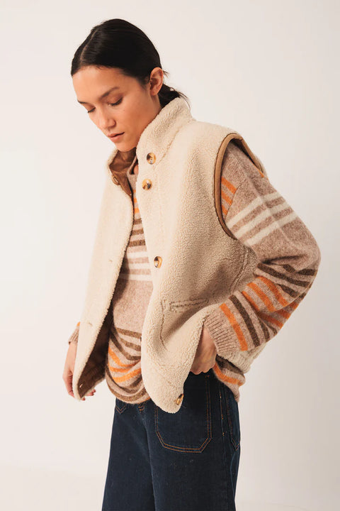 INDI&COLD Reversible Teddy Vest / Beige