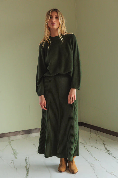 INDI&COLD Ribbed Knit Sweater / Olive