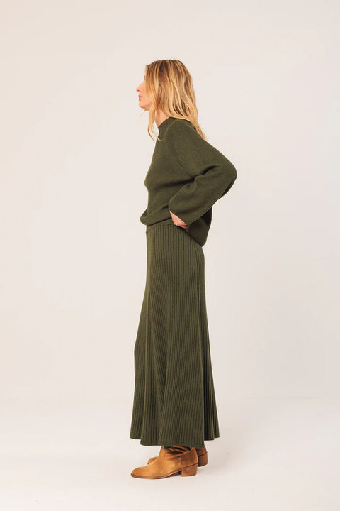 INDI&COLD Ribbed Knit Sweater / Olive