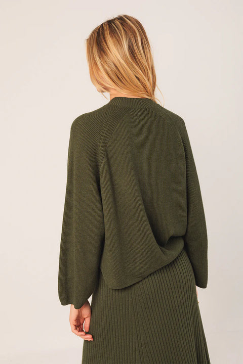 INDI&COLD Ribbed Knit Sweater / Olive