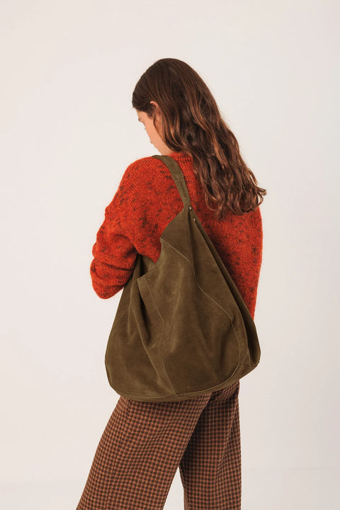 INDI&COLD Leder Tote Bag / Khaki