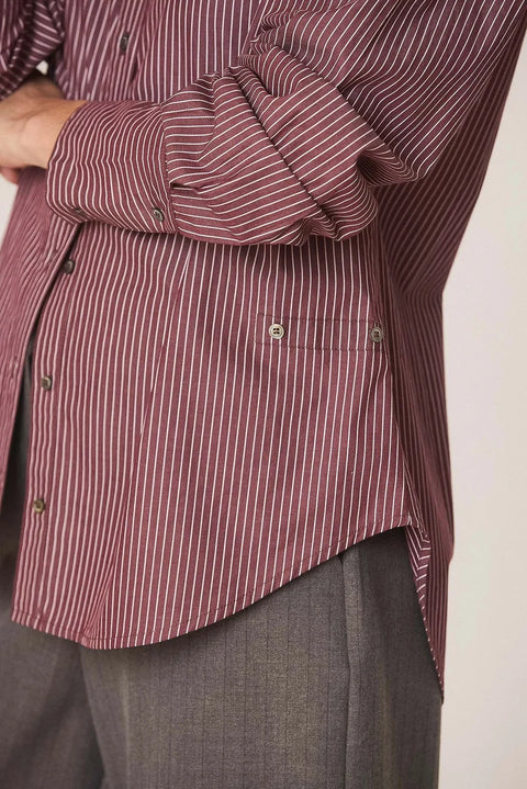 FW26 Bluse Streifen Aubergine