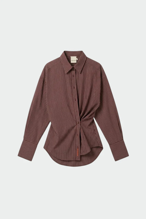 FW26 Bluse Streifen Aubergine