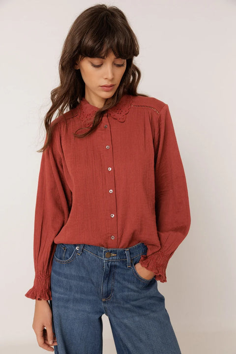 FW26 Bluse Musselin Rot