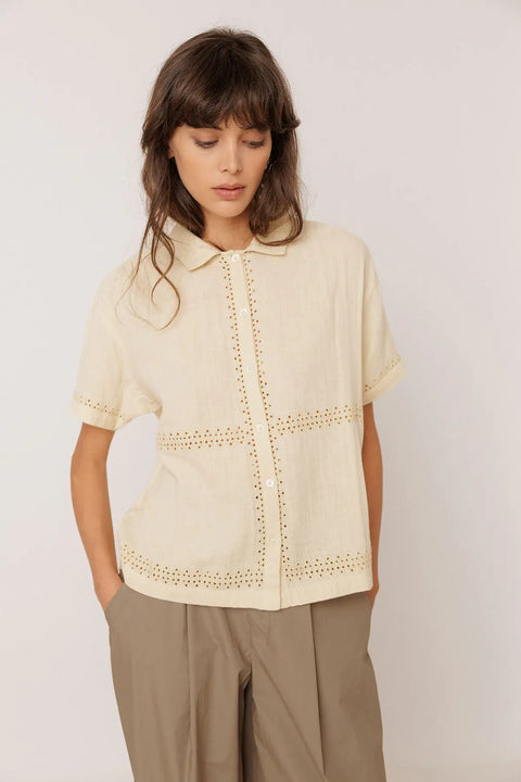 FW26 Bluse Musselin kurzarm