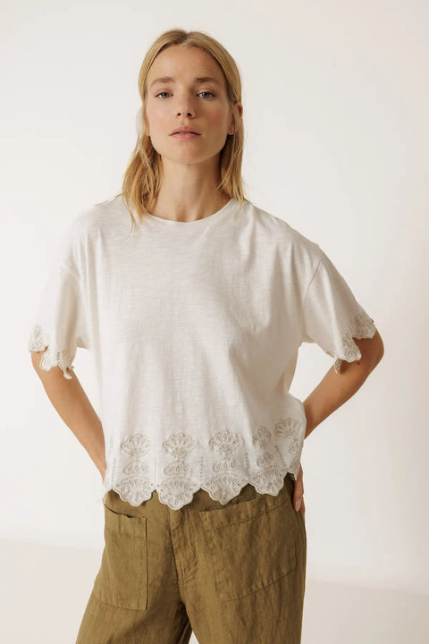 SS26 Boxy Shirt mit Spitze