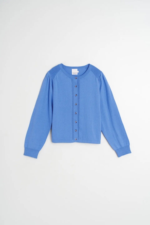 SS26 Strickjacke Lochstickerei